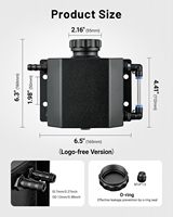 Tanque de Expansión Universal de 1L para Refrigerante, Negro, con Diseño a Prueba de Fugas y Fácil Instalación