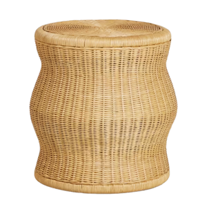 Mesa de Centro de Ratán Natural Hecha a Mano, Mesa Auxiliar Boho Minimalista, Mueble de Salón con Acentos Tejidos en Mimbre Sostenible - Product Image 1