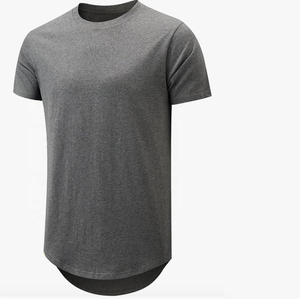 Hip Hop Fashion <b>Longline</b> Cotton <b>T</b>-<b>Shirt</b> Lightweight Crewneck Premium Tee <b>Shirts</b> with Short Sleeves - Product Image 2