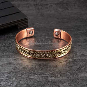 กำไลทองแดงทำมือกำไลข้อมือแฟชั่นสีล้วนทำจาก2024 - Product Image 2