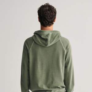 Sudadera con Capucha para Hombre, Color Verde Oliva Sólido, Manga Raglán, Algodón French Terry, Corte Regular Informal, para Otoño - Product Image 3