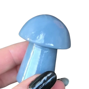 High Quality Crystal Mushroom Angelite Gua Sha Body Natural Scraping Massage <b>Tool</b> Facial Gemstone Mushroom Wholesale - Product Image 4