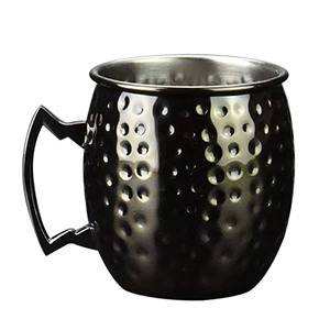 18oz Hammered Copper Moscow Mule Mug Black Plated Stainless Steel Lining <b>Metal</b> Beer Cup Cocktail Glass for Bar Party Supplier - Product Image 1