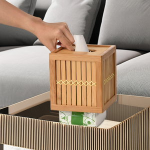 กล่องทิชชู่ทรงสี่เหลี่ยมทำจากไม้ไผ่ - Product Image 1