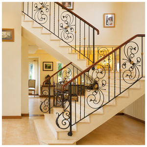 Barandilla de escalera de hierro forjado de primera calidad: Pasamanos metálicos artísticos y duraderos para mejoras interiores impactantes y arquitectura personalizada. - Product Image 3