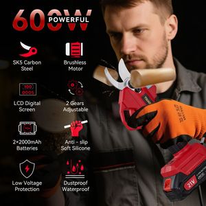 Sécateur électrique sans fil amélioré avec diamètre de coupe de 1,2 po, écran LCD et moteur sans balais - Product Image 4