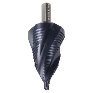 Punta da trapano multiuso in acciaio cobalto ad alta velocità da 3/16 1-3/8 pollici con rivestimento TiAlN, quattro scanalature a spirale e codolo triangolare - Product Image 1