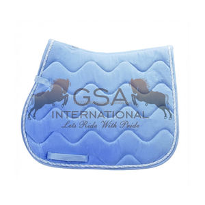 แผ่นรองอานม้าสำหรับกระโดดขี่ม้า ทำจากผ้าฝ้าย พร้อมใยโพลีเอสเตอร์ระบายอากาศได้ดีเยี่ยม และการเย็บแบบซิกแซก สำหรับกีฬาและการแข่งขัน - Product Image 1