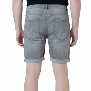 Shorts en jean bleu foncé personnalisés pour hommes, taille haute, cordon de serrage, décontractés, 100 % coton, design personnalisé - Product Image 4