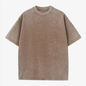 T-shirt Homme Oversize Délavé à l'Acide 100% Coton Vintage Lavé Grammage Lourd Col Rond Vierge Streetwear Personnalisable avec Logo - Product Image 6