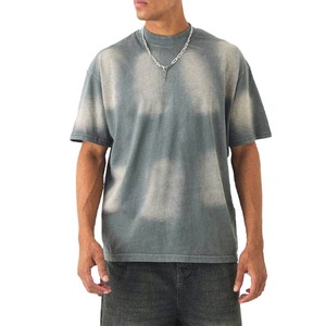 Camiseta de Manga Corta para Hombre, Tie-Dye, Cuello Redondo, Corte Regular, Informal, Tejido de Punto, 100% Algodón Jersey, Transpirable, 220g - Product Image 1