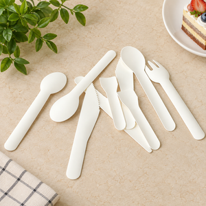 Ensemble de couverts en papier écologiques personnalisés, cuillère, fourchette, couteau jetables écologiques - Product Image 6