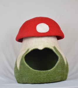 High Quality Wool <b>Felt</b> Mushroom Design Cat Cave for Pets - Handmade <b>Felt</b> Cave - Pet Friendly House - Product Image 2