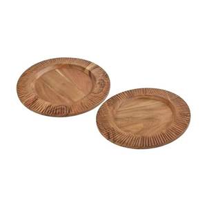 Assiette en bois de qualité supérieure avec des bords lisses pour servir des repas, des fruits, des collations et des desserts - Product Image 1