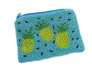 Porte-monnaie ananas perlé fait main, mini pochette zippée, motif fruit, sac à monnaie en tissu, cadeau - Product Image 4