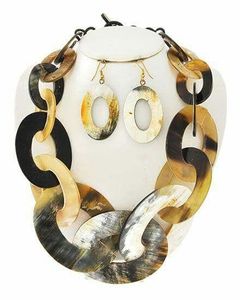 Collar de Cuerno de Búfalo para Mujer, Estilo Clásico, con Engaste de Bisel, Bañado en Rodio Negro, Hecho a Mano, Natural, de Alta Calidad, Regalo - Product Image 1