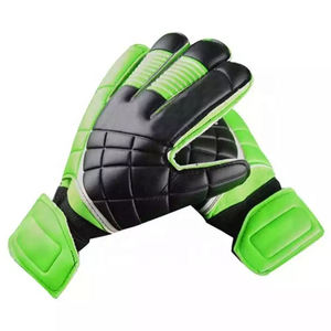 Football Goalkeeper Gloves Black Green PU Leather Full Finger Non Slip Breathable Adjustable Wrist <b>Strap</b> Unisex - Product Image 2