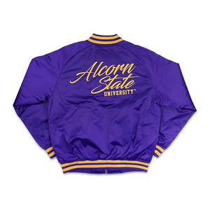Chaqueta Deportiva de Satén Personalizada de Invierno del Equipo Alcorn State |   Béisbol Masculino |   Soporte |   Logotipo Bordado |   Fabricante OEM al por Mayor - Product Image 4