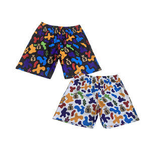 Shorts de basket-ball jaunes unisexes personnalisés avec broderie, vente en gros d'usine, streetwear vintage, maille 100% polyester, séchage rapide - Product Image 5