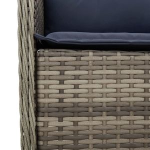 Conjunto de Comedor para Jardín en Ratán PE Gris con Acero con Recubrimiento en Polvo y Vidrio Templado, Elegante y Duradero - Product Image 6