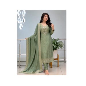 Nouveautés - Offre Spéciale Été - Ensemble de 3 pièces en tissu de verre malais pur avec collier fait main - Collection à acheter directement auprès d'un fournisseur indien - Product Image 1