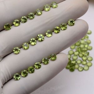 Peridoto Natural de 5mm, Corte Redondo, Calibrado, Sin Tratar, Lote de Piedras Preciosas Sueltas, Precio al por Mayor, para Fabricación de Joyería - Product Image 4