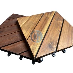 Dalles de terrasse innovantes en bois d'acacia, surface lisse, imperméables, antidérapantes, revêtement de sol extérieur, fabricant vietnamien Viet Wood - Product Image 1