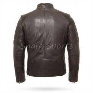 Men <b>Brown</b> <b>Leather</b> <b>Jacket</b> with Shearling Collar Winter Warm Fashion <b>Jacket</b> For Men Stylish <b>Leather</b> Quilted <b>Jacket</b> - Product Image 2