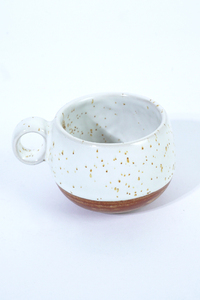 Taza de Cerámica Terracota Blanca con Diseño Wabi-Sabi de 200 ml con Asa en Forma de Anillo, Vajilla para Restaurante, Hotel, Cafetería, para Servir Café y Té - Product Image 3