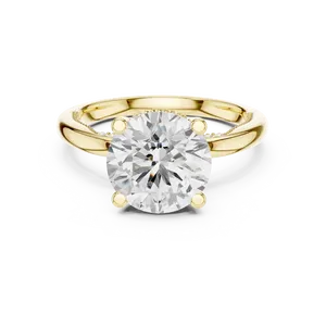 Anillo de Oro Sólido con Diamante Cultivado en Laboratorio de Corte Redondo Deslumbrante y Halo Oculto, Joyería Exclusiva Unisex para Festivales - Product Image 1
