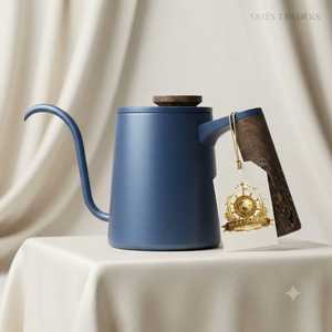 Cafetière Moka en acier inoxydable avec poignée en bois, cafetière italienne pour cuisinière - Product Image 2