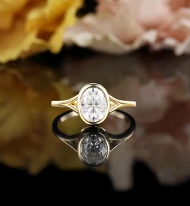 Oval Cut Moissanite 925 Sterling <b>Silver</b> Classic <b>Solitaire</b> Engagement <b>Ring</b> for Women Party & Wedding Jewelry Gift - Product Image 4
