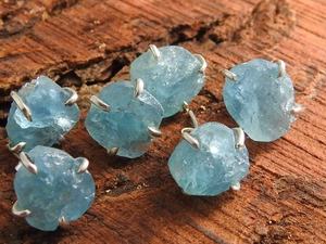 Natural Aquamarine Rough <b>Sterling</b> <b>Silver</b> <b>Stud</b> Earrings 10-15MM Approx Personalized Wedding Engagement Party Gift for Women Party - Product Image 2