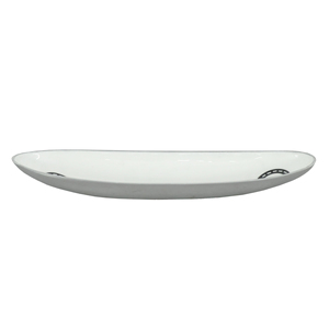 Tazón Decorativo Apto para Lavavajillas, para Decoración de Mesa de Fiesta, Dulces, Chocolates, Bocadillos, Tazón Ovalado Grande, Tazón de Metal Esmaltado en Blanco - Product Image 2