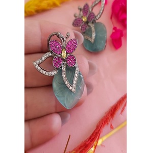 ต่างหูทรงหยดน้ำประดับมอสซาไนต์ชุบเงินคุณภาพพรีเมียมสวยหรูสำหรับผู้หญิง เหมาะสำหรับงานเลี้ยงตอนเย็น คอลเลคชั่นแฟชั่น - Product Image 1