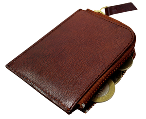 Porte-monnaie vintage personnalisé en cuir marron avec fermeture éclair lisse pour les voyages, les affaires, le bureau, les cadeaux et la promotion - Product Image 1