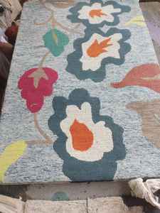 Tapis tissé à motif floral moderne pour salon, chambre à coucher, intérieur de maison, sol décoratif, accent décoratif, design doux et élégant - Product Image 2