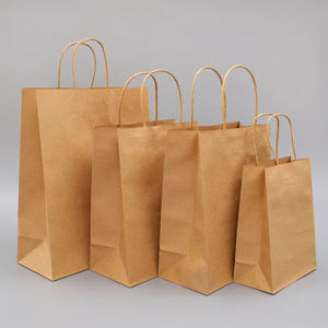 Sacs d'emballage alimentaire en papier kraft brun écologiques recyclés pour restaurants, cafés, plats à emporter, avec logo personnalisé imprimé - Product Image 3