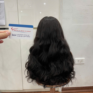 100% Raw Vietnamese Human Hair Extensions Wig Long <b>Body</b> <b>Wave</b> Natural Black Soft Smooth ready to ship Swiss HD lace - Product Image 5