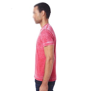 Camiseta de Manga Corta para Hombre, Cuello Redondo, Color Rojo, Corte Regular, Algodón Tejido, Color Sólido Informal, Servicios OEM - Product Image 3