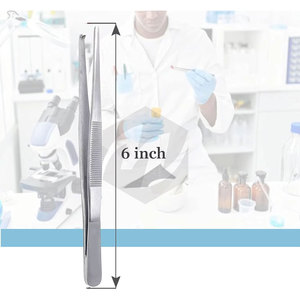 Pinces à tissus chirurgicales droites 6 po (15,24 cm) à dents de rat 1x2, en acier inoxydable de qualité supérieure, instruments médicaux manuels - Product Image 4