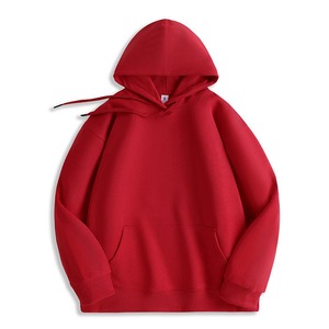 Sudadera con Capucha para Mujer, Color Borgoña, Manga Larga, Tejida, Color Sólido, Transpirable, con Logotipo Frontal, para Otoño - Product Image 6
