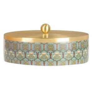 Boîte de rangement moderne en bois pour tortillas et roti, avec couvercle imprimé émaillé, idéale pour la présentation et le service des chapatis sur la table de cuisine - Product Image 6