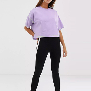 Stylish Summer Arrival Women Lightweight Plain Color Flocking <b>Cropped</b> T Shirt Women Crop <b>Tops</b> Fitted in Breathable Quality - Product Image 6