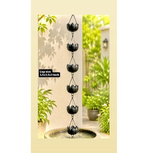 Chaîne de pluie design unique en cuivre noir mat pour extérieur, décoration suspendue pour maison et jardin, nouveau design, cadeau de luxe personnalisable - Product Image 4