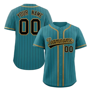 Camisetas de Béisbol de Manga Corta para Hombre, Rayas Azules, Calidad Premium, Personalizadas con Nombre y Número del Equipo, Uniforme de Béisbol - Product Image 2