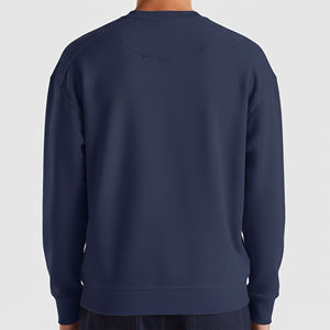 Sweat-shirts et hoodies oversize à col rond de couleur unie, prix de gros abordable, avec logo brodé personnalisé, sweat-shirt épais - Product Image 6