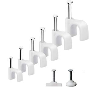 Black White R Type <b>Round</b> Wire Wall Plastic Square Clip Plastic Cord Clip China Circle Nail Clip Data Cable 4mm~40mm 100pcs/bag - Product Image 1