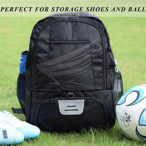 Professional Soccer <b>Backpack</b> with Ball Compartment and Shoe Pocket Durable <b>Black</b> Sports Bag for Football Training - Product Image 6