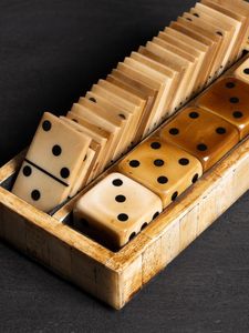 Professional Wooden <b>Dice</b> And Dominoes Game <b>Set</b> For Tabletop Entertainment And Family Recreational Moments - Product Image 1